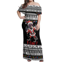 F Caw F Raven Christmas Off Shoulder Maxi Dress Funny Santa Crow - Wonder Print Shop