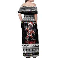 F Caw F Raven Christmas Off Shoulder Maxi Dress Funny Santa Crow - Wonder Print Shop