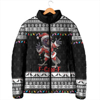 F Caw F Raven Christmas Padded Jacket Funny Santa Crow - Wonder Print Shop