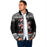 F Caw F Raven Christmas Padded Jacket Funny Santa Crow - Wonder Print Shop