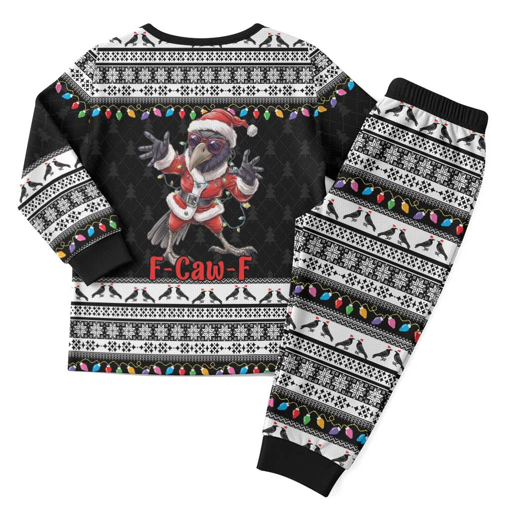 F Caw F Raven Christmas Pajama Set Funny Santa Crow - Wonder Print Shop