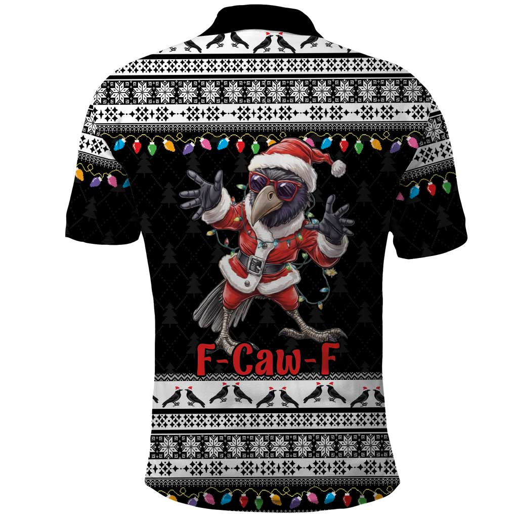 F Caw F Raven Christmas Polo Shirt Funny Santa Crow - Wonder Print Shop