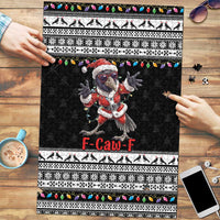 F Caw F Raven Christmas Puzzle Funny Santa Crow - Wonder Print Shop