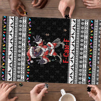 F Caw F Raven Christmas Puzzle Funny Santa Crow - Wonder Print Shop