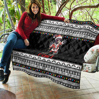 F Caw F Raven Christmas Quilt Funny Santa Crow - Wonder Print Shop