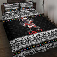 F Caw F Raven Christmas Quilt Bed Set Funny Santa Crow - Wonder Print Shop