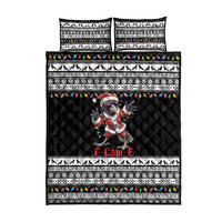F Caw F Raven Christmas Quilt Bed Set Funny Santa Crow - Wonder Print Shop