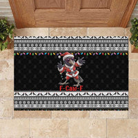 F Caw F Raven Christmas Rubber Doormat Funny Santa Crow - Wonder Print Shop