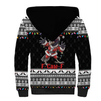 F Caw F Raven Christmas Sherpa Hoodie Funny Santa Crow - Wonder Print Shop