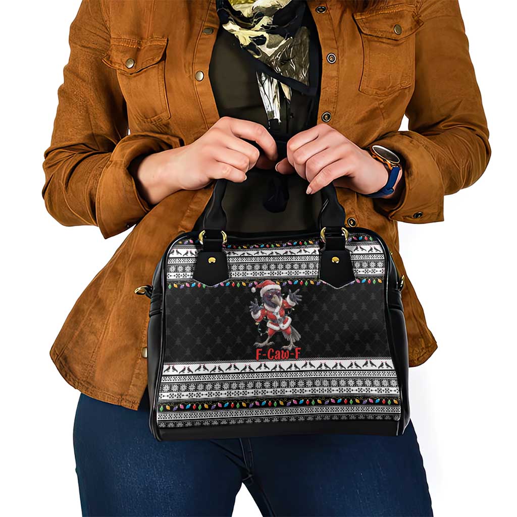 F Caw F Raven Christmas Shoulder Handbag Funny Santa Crow - Wonder Print Shop
