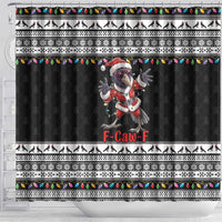 F Caw F Raven Christmas Shower Curtain Funny Santa Crow - Wonder Print Shop