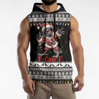 F Caw F Raven Christmas Sleeveless Hoodie Funny Santa Crow - Wonder Print Shop