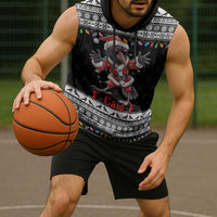 F Caw F Raven Christmas Sleeveless Hoodie Funny Santa Crow - Wonder Print Shop