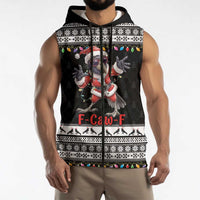 F Caw F Raven Christmas Sleeveless Zip Hoodie Funny Santa Crow - Wonder Print Shop