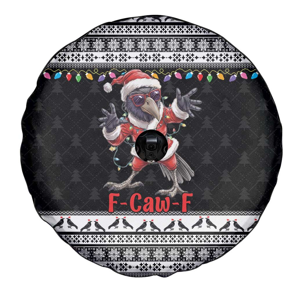 F Caw F Raven Christmas Spare Tire Cover Funny Santa Crow - Wonder Print Shop