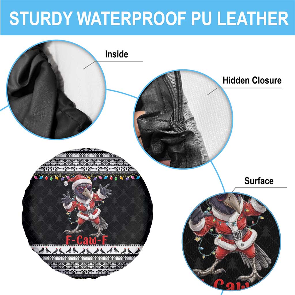 F Caw F Raven Christmas Spare Tire Cover Funny Santa Crow - Wonder Print Shop