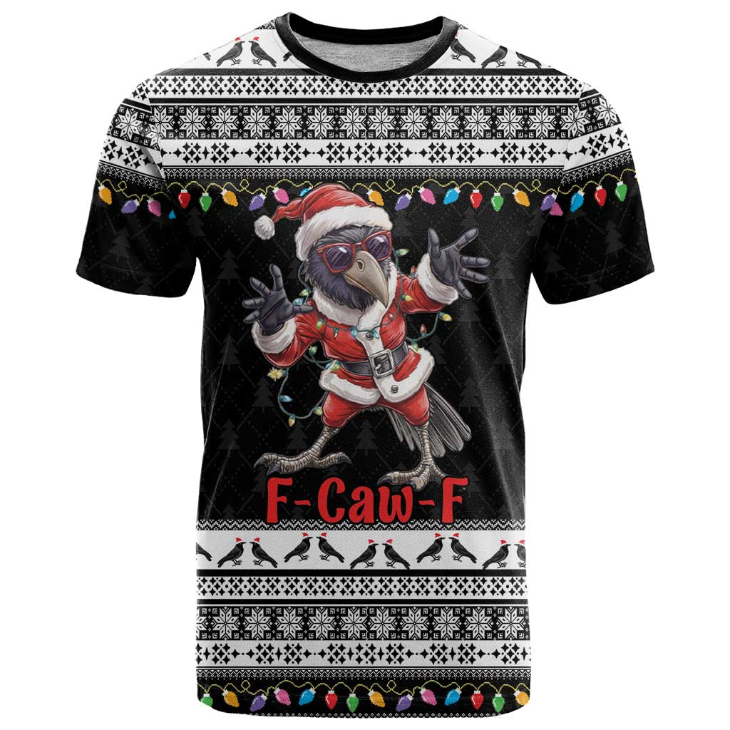F Caw F Raven Christmas T Shirt Funny Santa Crow - Wonder Print Shop