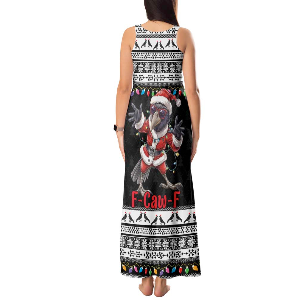 F Caw F Raven Christmas Tank Maxi Dress Funny Santa Crow - Wonder Print Shop