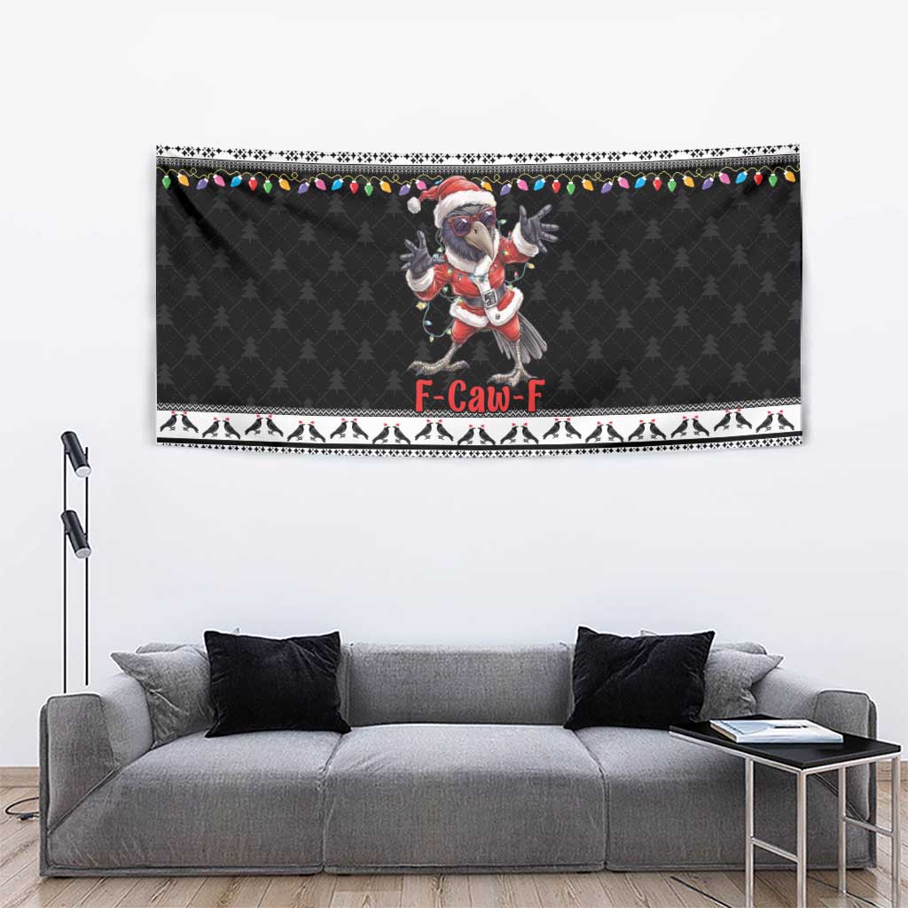 F Caw F Raven Christmas Tapestry Funny Santa Crow - Wonder Print Shop