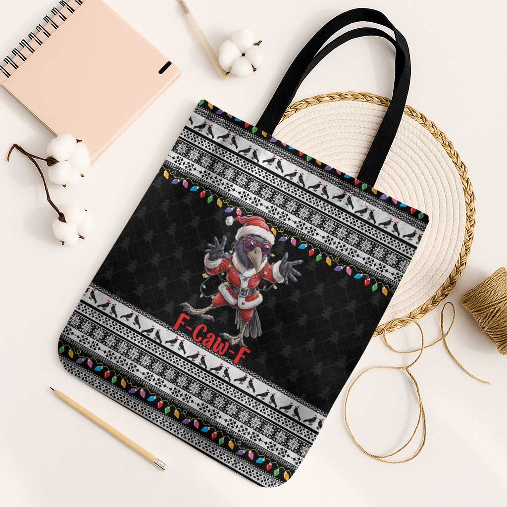 F Caw F Raven Christmas Tote Bag Funny Santa Crow - Wonder Print Shop