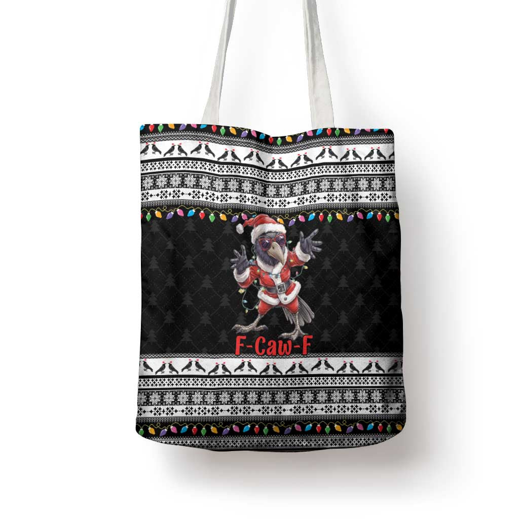 F Caw F Raven Christmas Tote Bag Funny Santa Crow - Wonder Print Shop