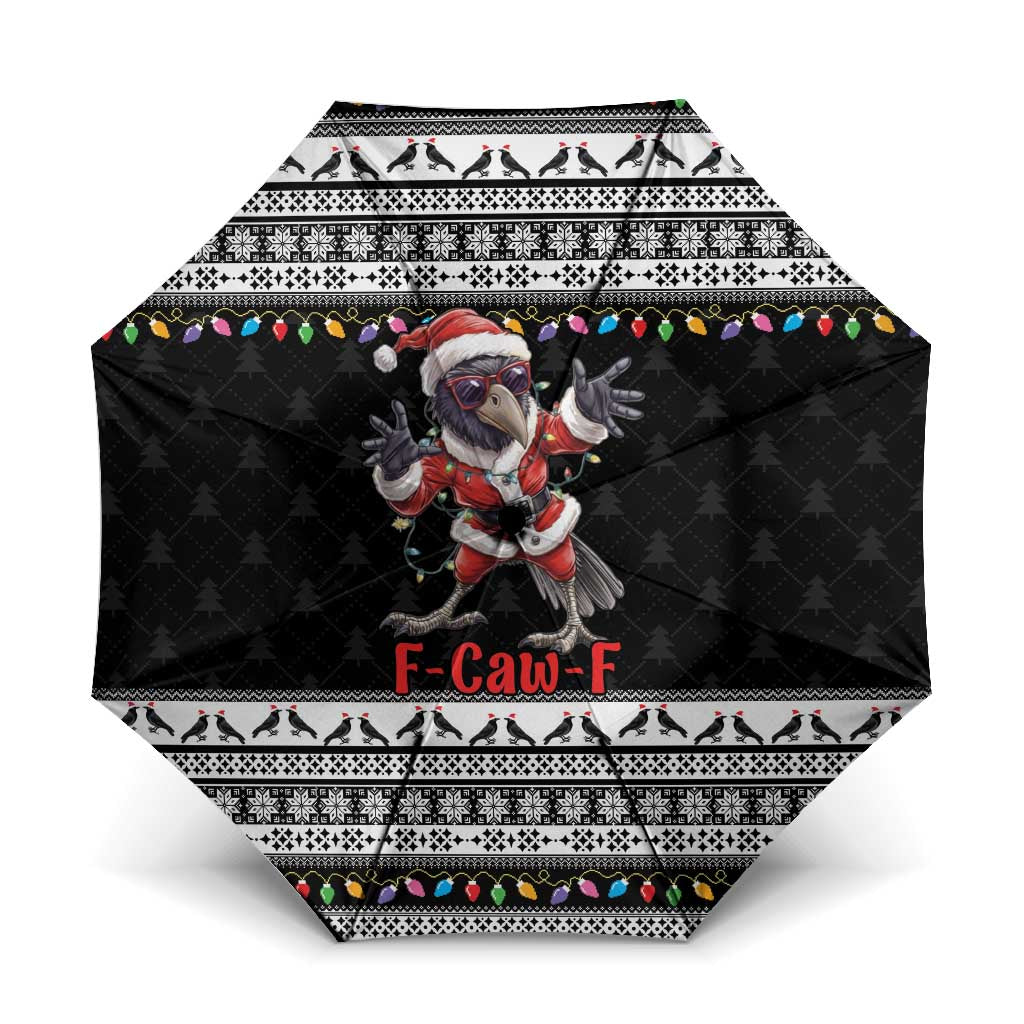 F Caw F Raven Christmas Umbrella Funny Santa Crow - Wonder Print Shop