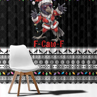 F Caw F Raven Christmas Window Curtain Funny Santa Crow - Wonder Print Shop