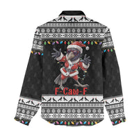 F Caw F Raven Christmas Women Casual Shirt Funny Santa Crow - Wonder Print Shop