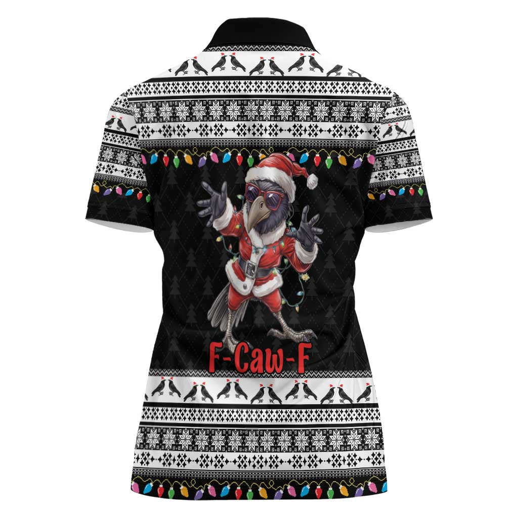 F Caw F Raven Christmas Women Polo Shirt Funny Santa Crow - Wonder Print Shop