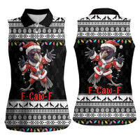 F Caw F Raven Christmas Women Sleeveless Polo Shirt Funny Santa Crow - Wonder Print Shop