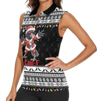 F Caw F Raven Christmas Women Sleeveless Polo Shirt Funny Santa Crow - Wonder Print Shop