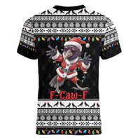 F Caw F Raven Christmas Women V-Neck T-Shirt Funny Santa Crow - Wonder Print Shop