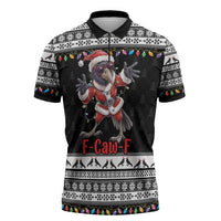 F Caw F Raven Christmas Zipper Polo Shirt Funny Santa Crow - Wonder Print Shop