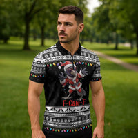 F Caw F Raven Christmas Zipper Polo Shirt Funny Santa Crow - Wonder Print Shop