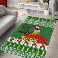 Suriname Christmas Area Rug Lesser Kiskadee With White Jungle Geranium - Wonder Print Shop