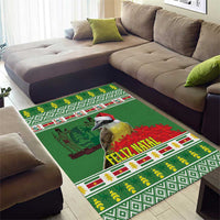 Suriname Christmas Area Rug Lesser Kiskadee With White Jungle Geranium - Wonder Print Shop