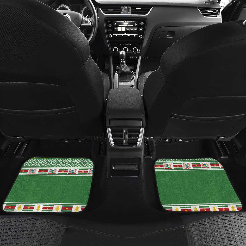 Suriname Christmas Car Mats Lesser Kiskadee With White Jungle Geranium - Wonder Print Shop