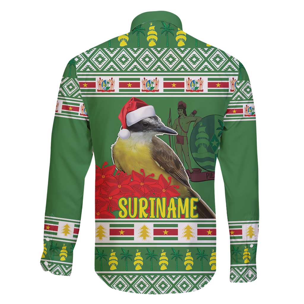 Suriname Christmas Family Matching Long Sleeve Bodycon Dress and Hawaiian Shirt Lesser Kiskadee With White Jungle Geranium - Wonder Print Shop
