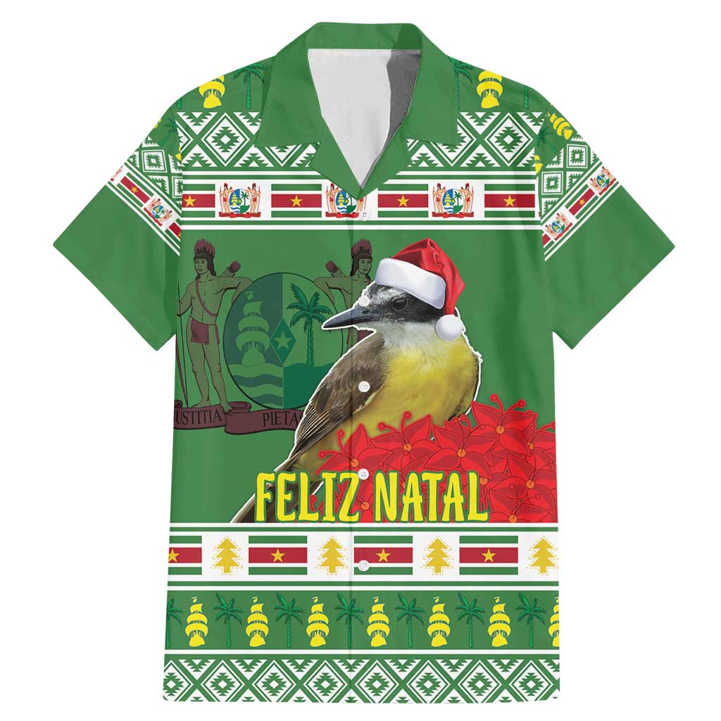 Suriname Christmas Family Matching Mermaid Dress and Hawaiian Shirt Lesser Kiskadee With White Jungle Geranium - Wonder Print Shop