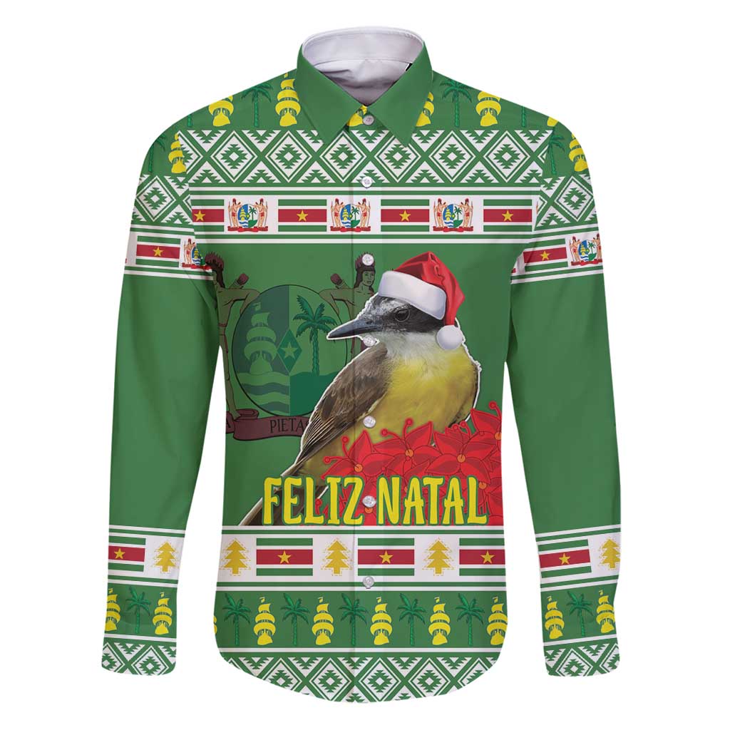Suriname Christmas Family Matching Puletasi and Hawaiian Shirt Lesser Kiskadee With White Jungle Geranium - Wonder Print Shop