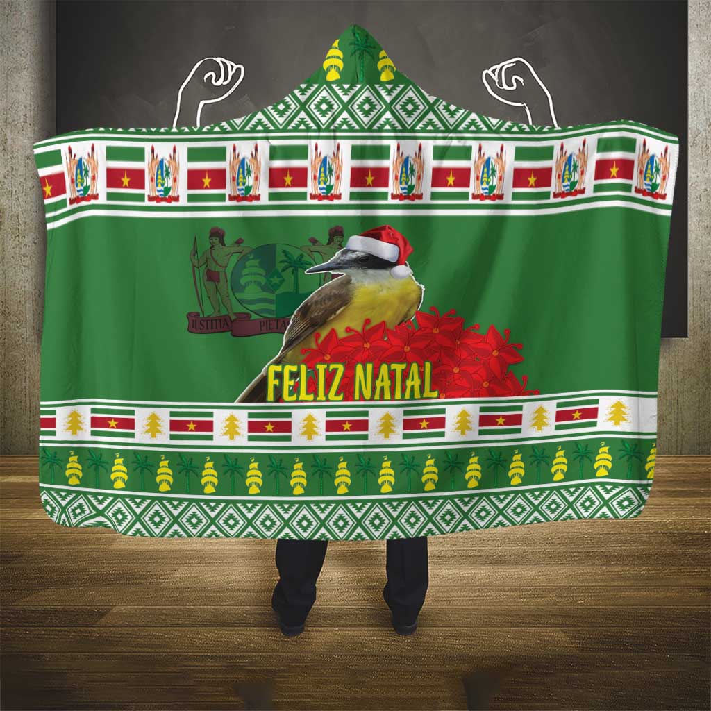 Suriname Christmas Hooded Blanket Lesser Kiskadee With White Jungle Geranium