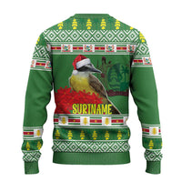Suriname Christmas Ugly Christmas Sweater Lesser Kiskadee With White Jungle Geranium - Wonder Print Shop