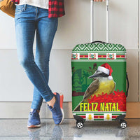 Suriname Christmas Luggage Cover Lesser Kiskadee With White Jungle Geranium - Wonder Print Shop