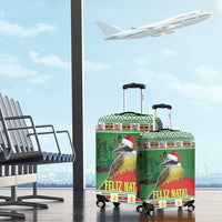Suriname Christmas Luggage Cover Lesser Kiskadee With White Jungle Geranium - Wonder Print Shop