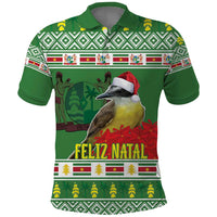 Suriname Christmas Polo Shirt Lesser Kiskadee With White Jungle Geranium - Wonder Print Shop