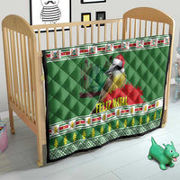 Suriname Christmas Quilt Lesser Kiskadee With White Jungle Geranium - Wonder Print Shop