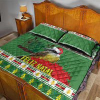 Suriname Christmas Quilt Bed Set Lesser Kiskadee With White Jungle Geranium - Wonder Print Shop