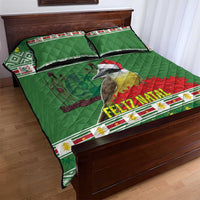 Suriname Christmas Quilt Bed Set Lesser Kiskadee With White Jungle Geranium - Wonder Print Shop