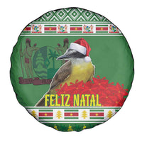 Suriname Christmas Spare Tire Cover Lesser Kiskadee With White Jungle Geranium - Wonder Print Shop