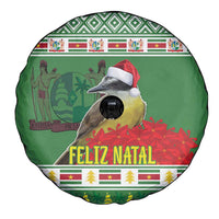 Suriname Christmas Spare Tire Cover Lesser Kiskadee With White Jungle Geranium - Wonder Print Shop